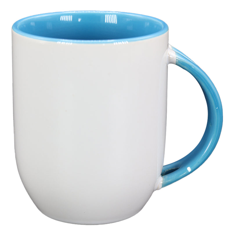 TAZA BLANCA CON CELESTE