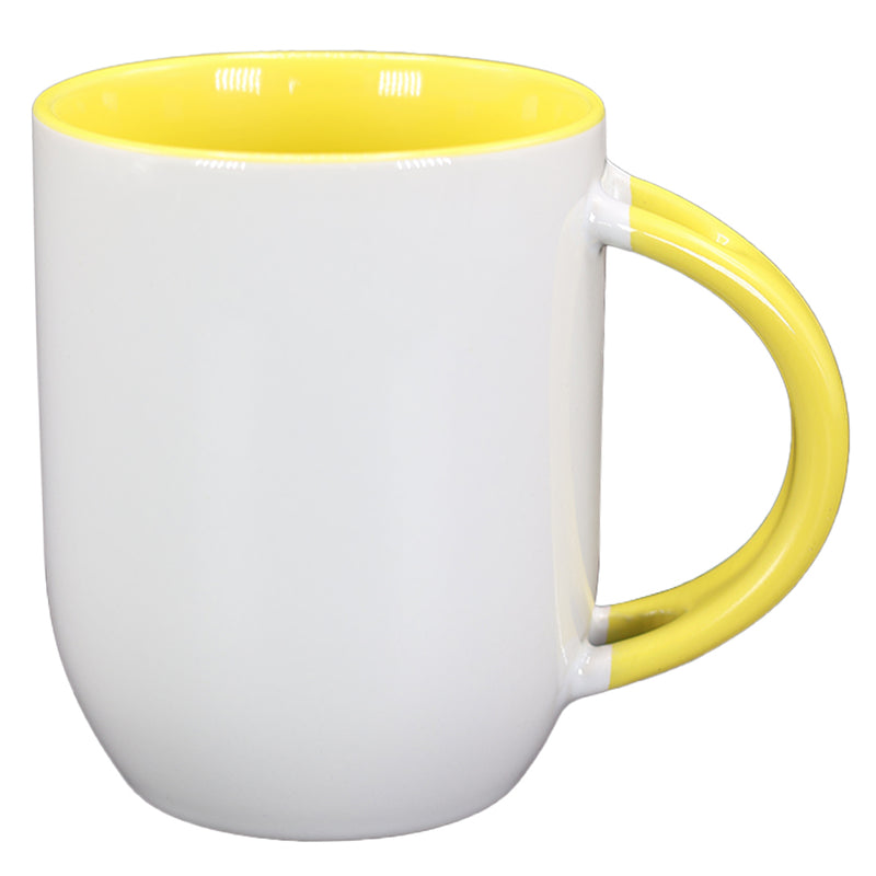 TAZA BLANCA CON AMARILLO