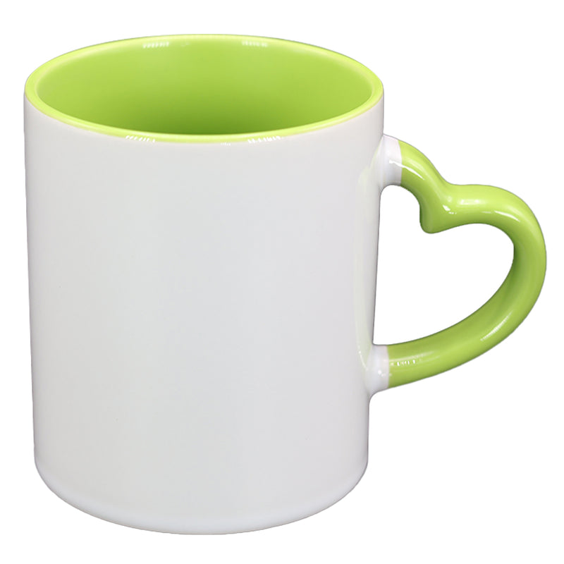 TAZA BLANCA CON VERDE DE CORAZÓN