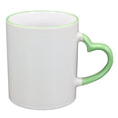 TAZA BLANCA CON VERDE DE CORAZÓN