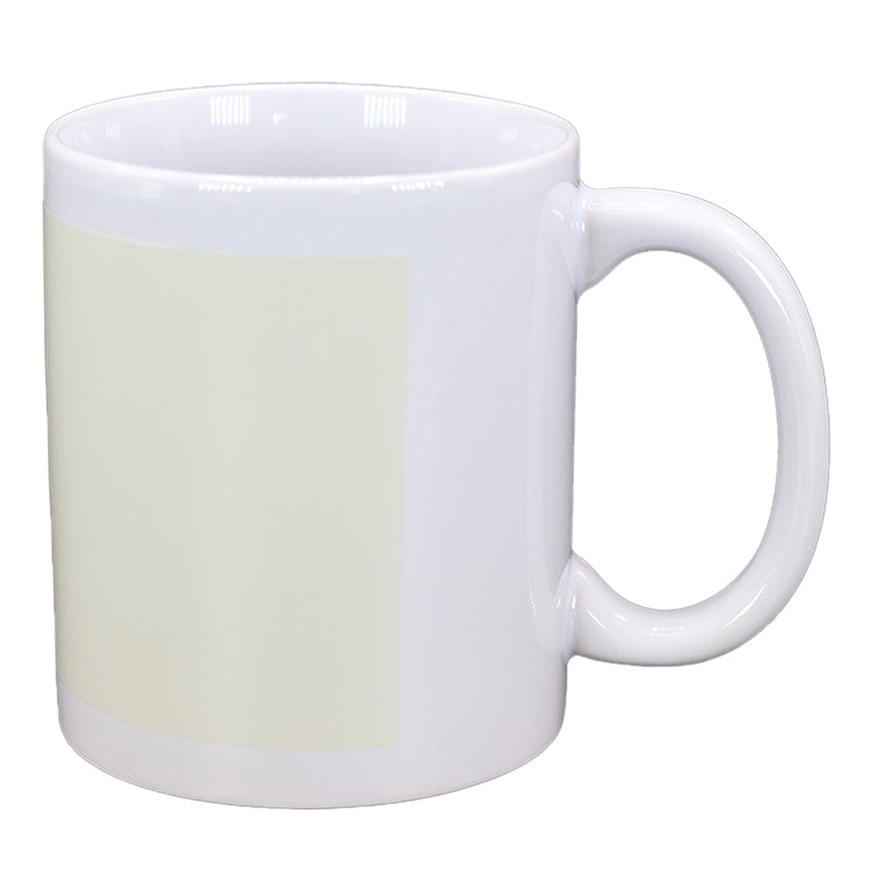 TAZA BLANCA CON CUADRO BLANCO