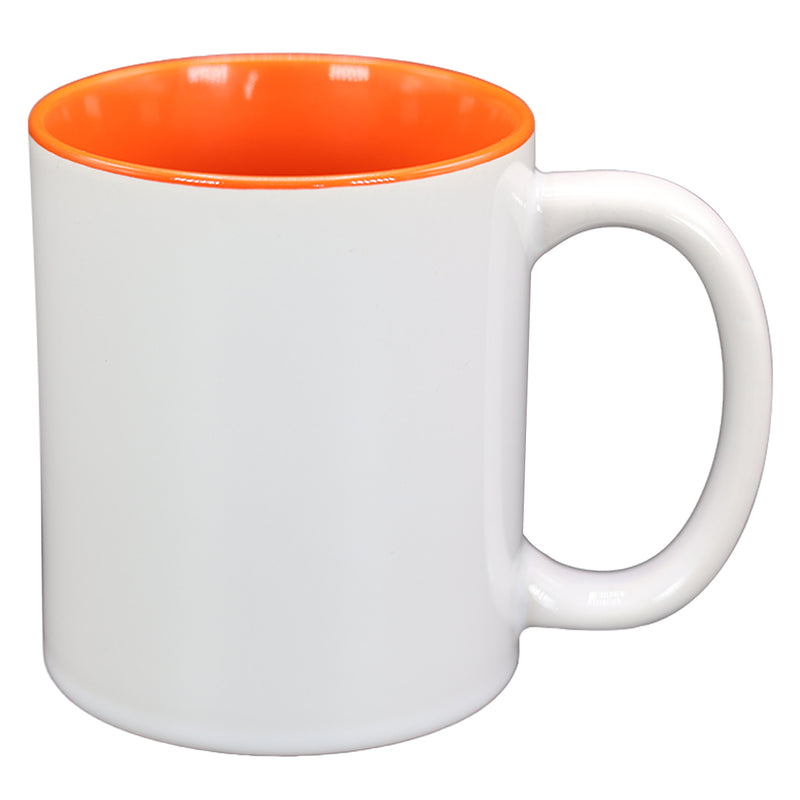 TAZA BLANCA CON NARANJA