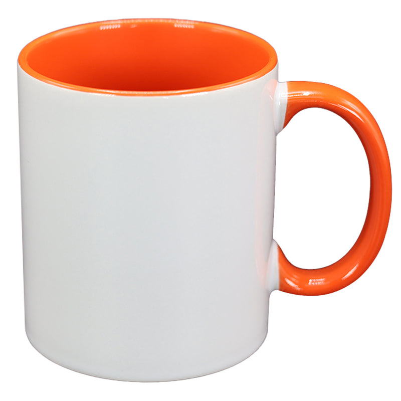 TAZA BLANCA CON NARANJA