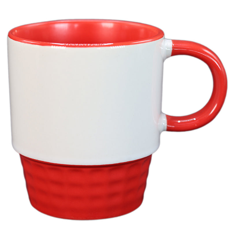 TAZA BLANCA CON ROJO TEXTURIZADO