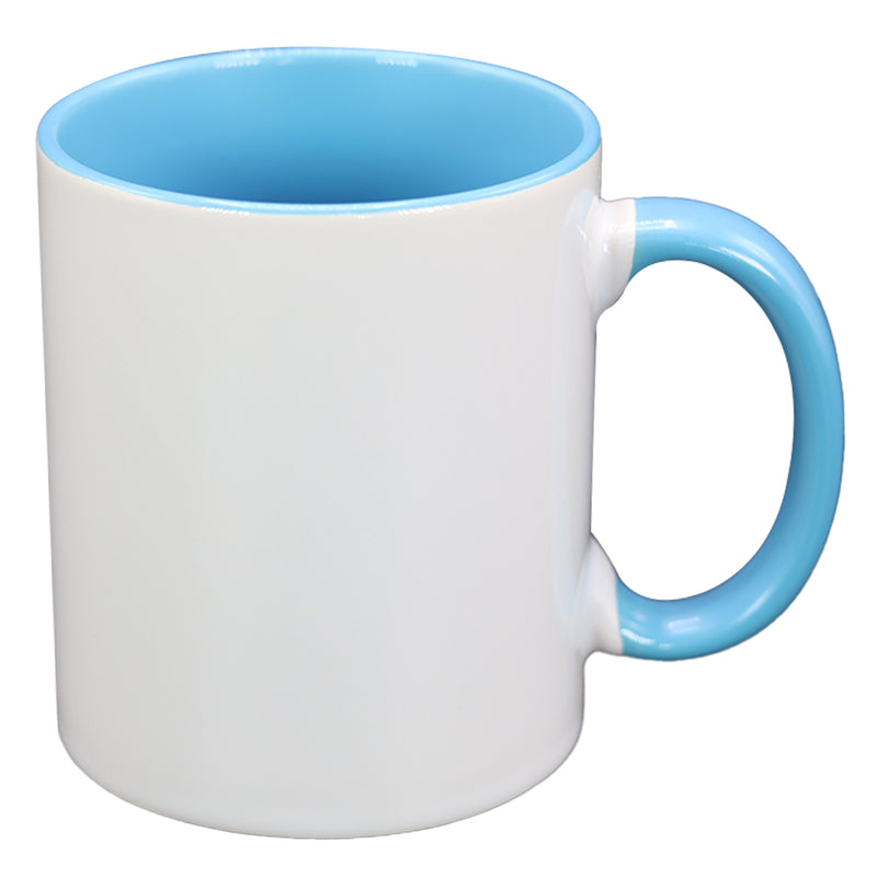 TAZA BLANCO CON CELESTE