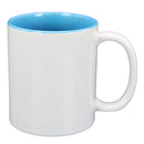 TAZA BLANCA CON CELESTE