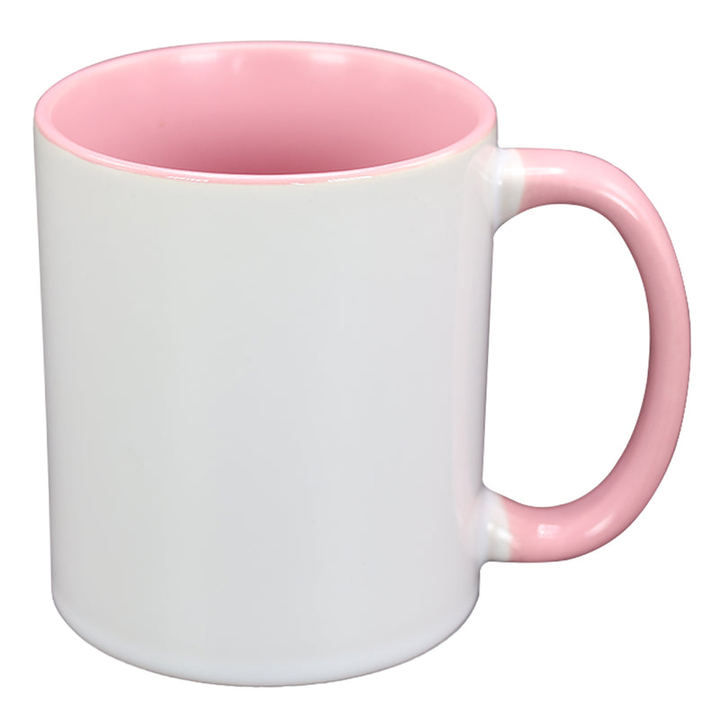 TAZA BLANCO CON ROSADO