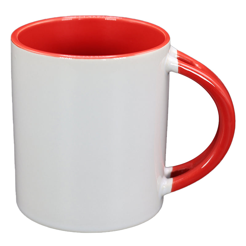 TAZA BLANCA CON ROJO