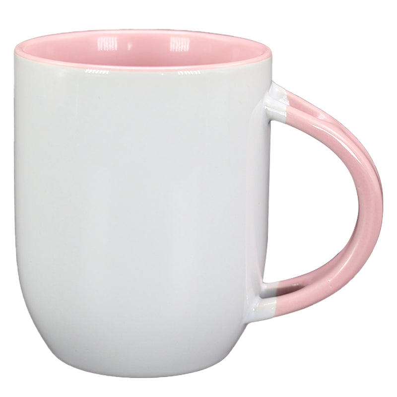 TAZA BLANCA CON ROSADO