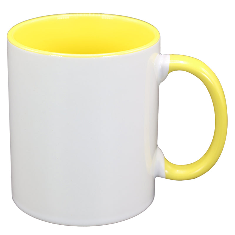 TAZA BLANCO CON AMARILLO