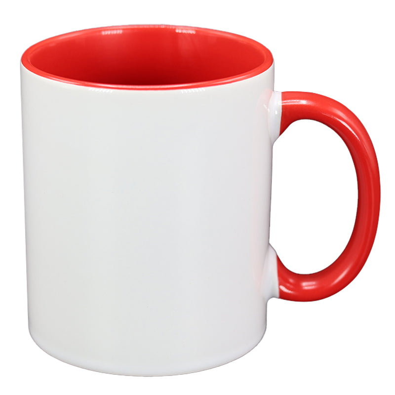 TAZA BLANCA CON ROJO