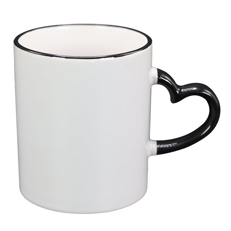 TAZA BLANCA CON NEGRO DE CORAZÓN