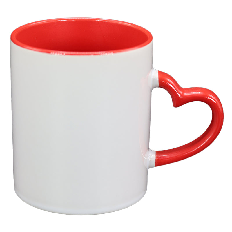 TAZA BLANCA CON ROJO DE CORAZÓN