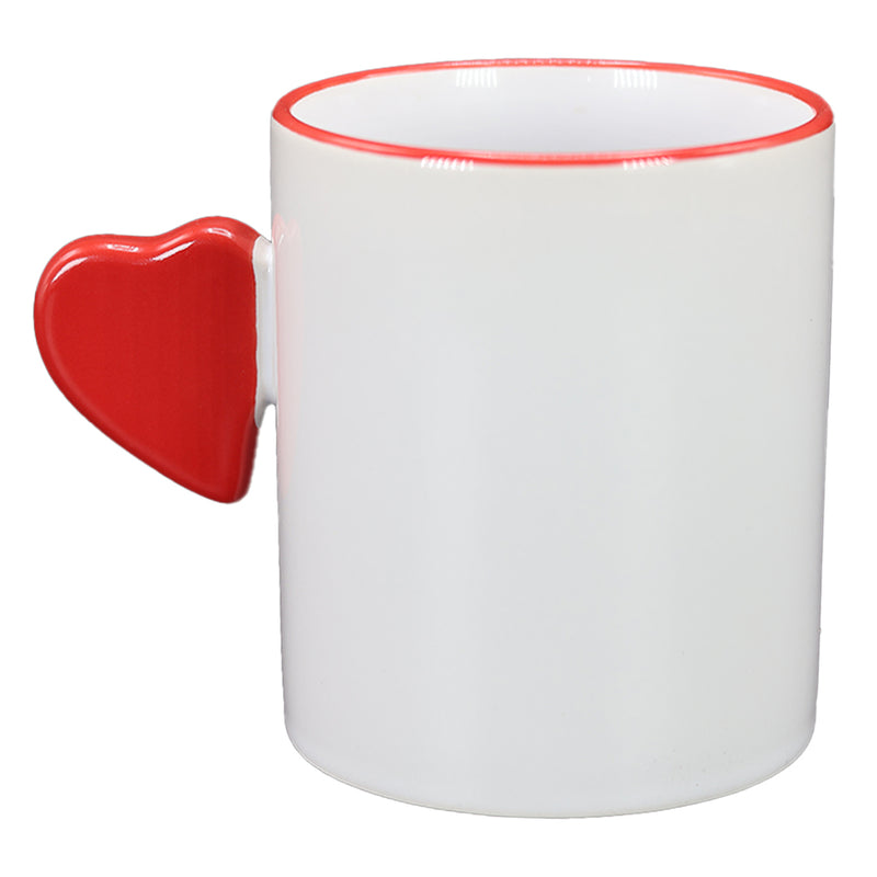 TAZA BLANCA CON ROJO DE CORAZÓN