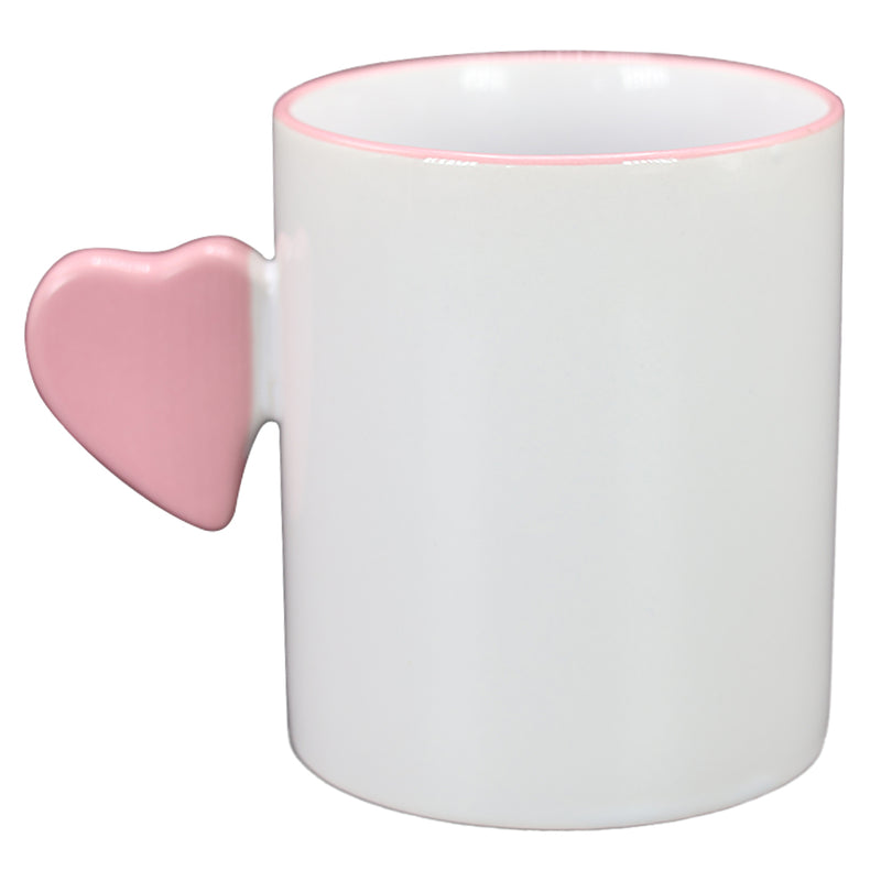 TAZA BLANCA CON ROSADO DE CORAZÓN