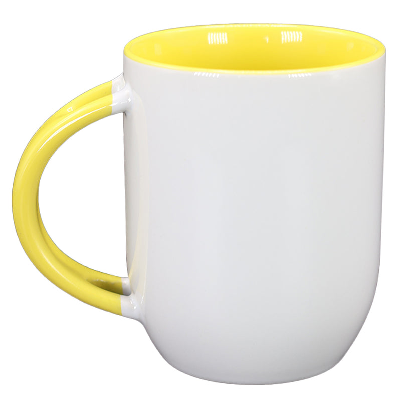 TAZA BLANCA CON AMARILLO