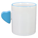 TAZA BLANCA CON CELESTE DE CORAZÓN