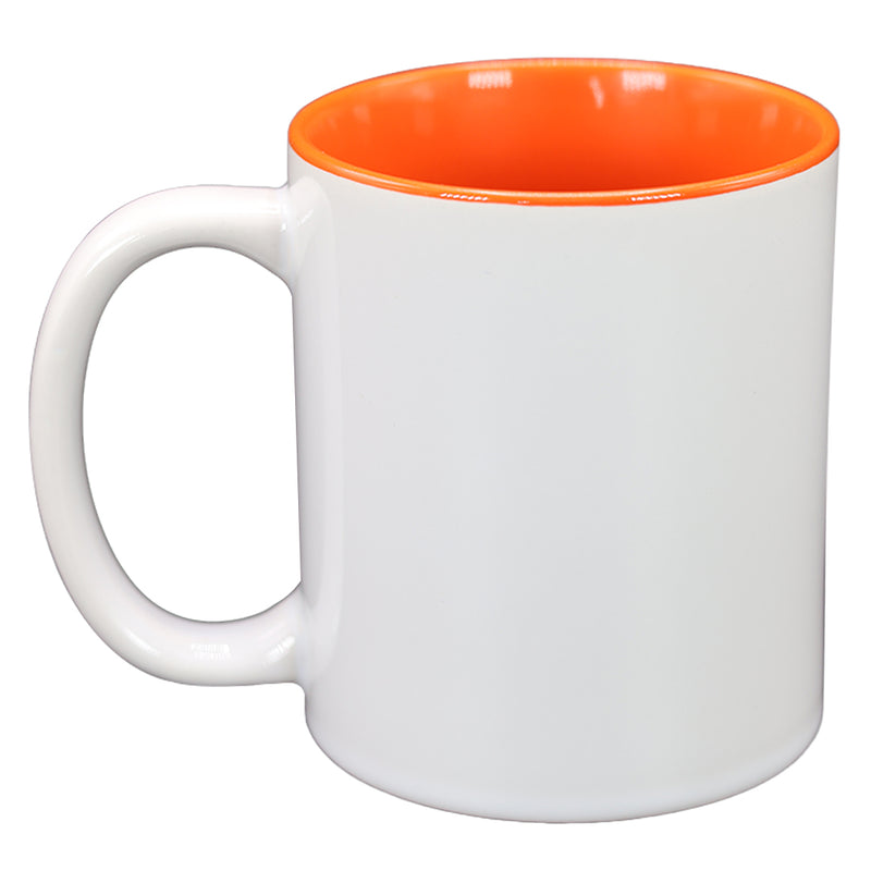 TAZA BLANCA CON NARANJA