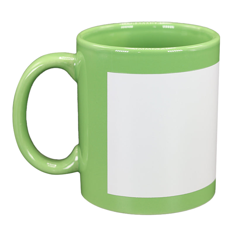 TAZA VERDE CON CUADRO BLANCO