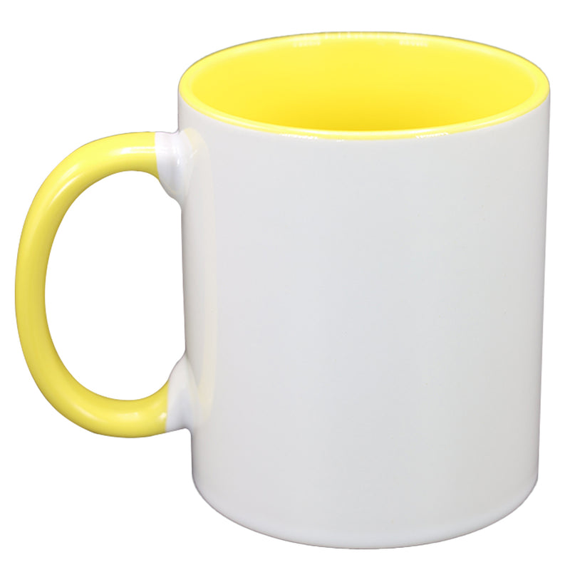 TAZA BLANCO CON AMARILLO