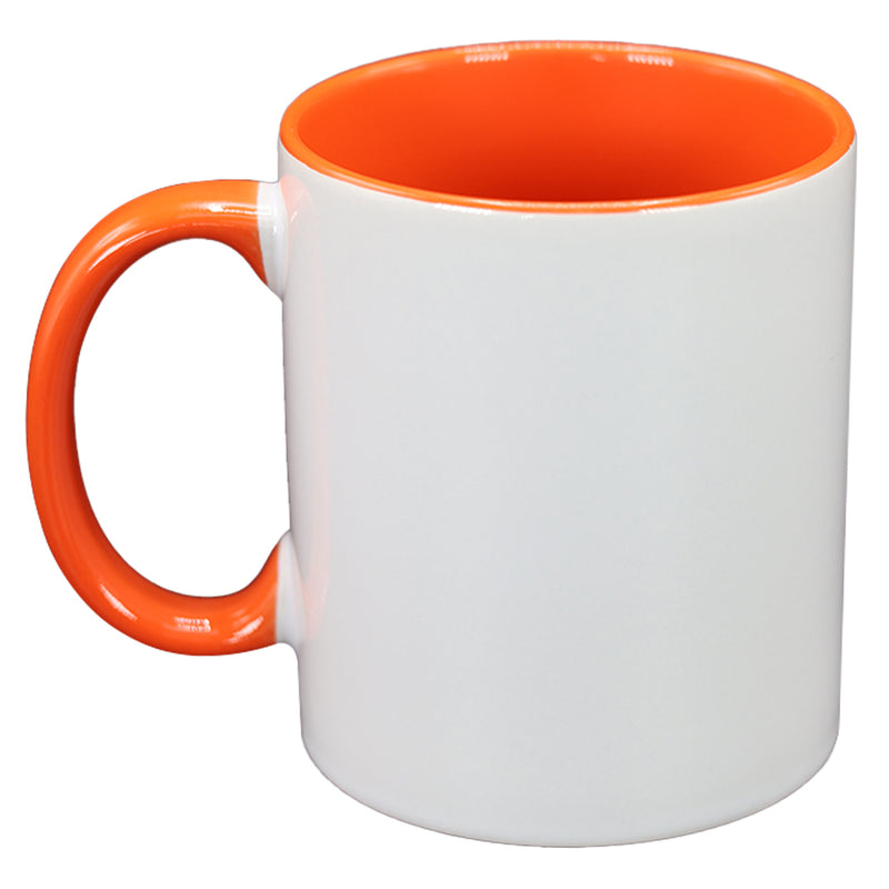 TAZA BLANCA CON NARANJA