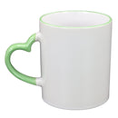 TAZA BLANCA CON VERDE DE CORAZÓN
