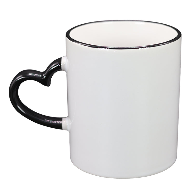 TAZA BLANCA CON NEGRO DE CORAZÓN