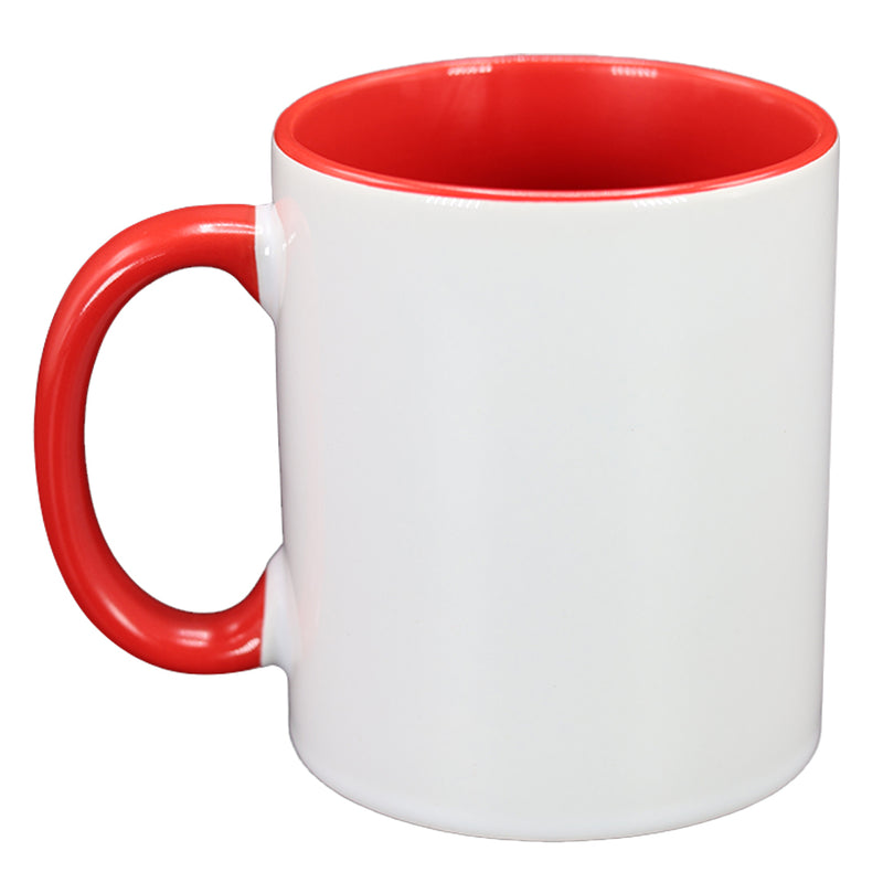 TAZA BLANCA CON ROJO