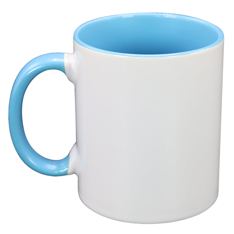 TAZA BLANCO CON CELESTE