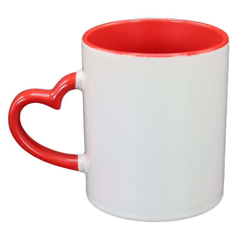 TAZA BLANCA CON ROJO DE CORAZÓN