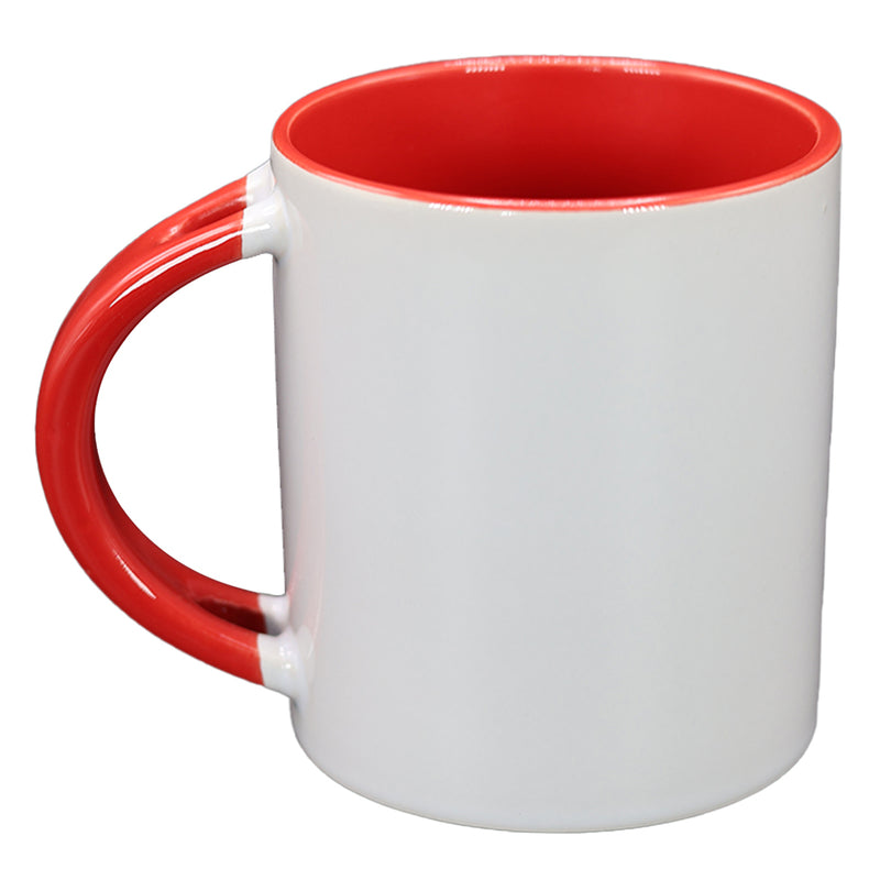 TAZA BLANCA CON ROJO