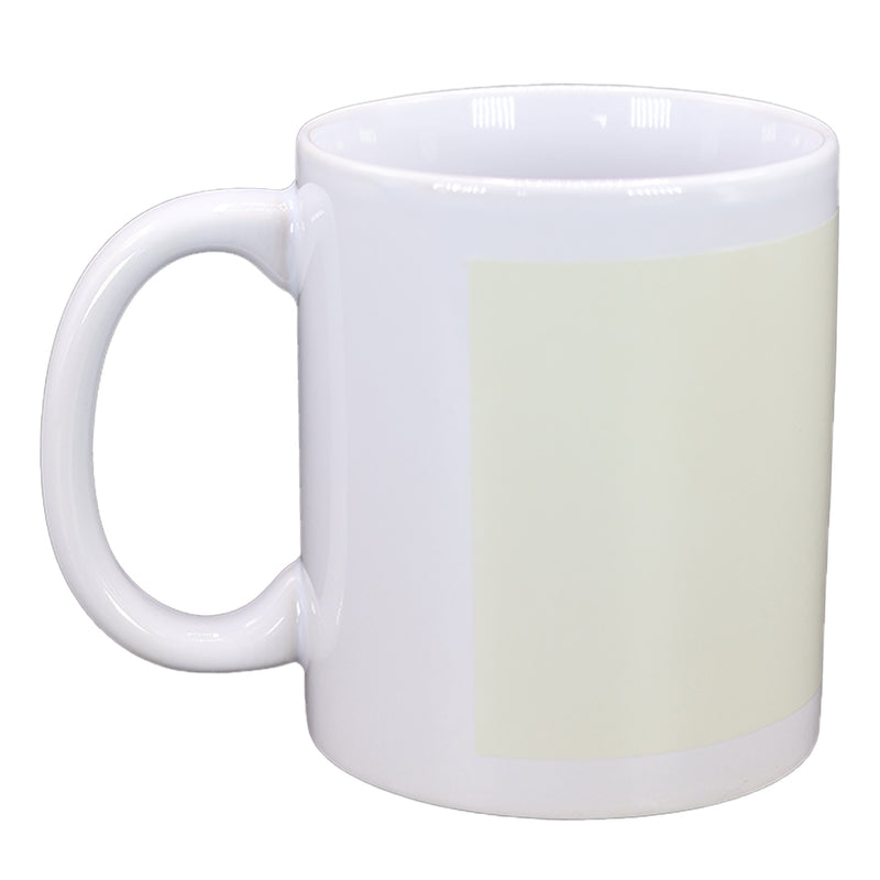 TAZA BLANCA CON CUADRO BLANCO