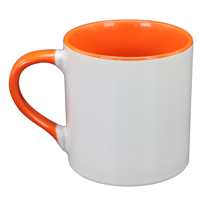 TAZA BLANCA CON NARANJA