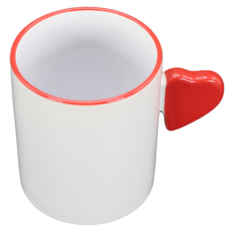 TAZA BLANCA CON ROJO DE CORAZÓN