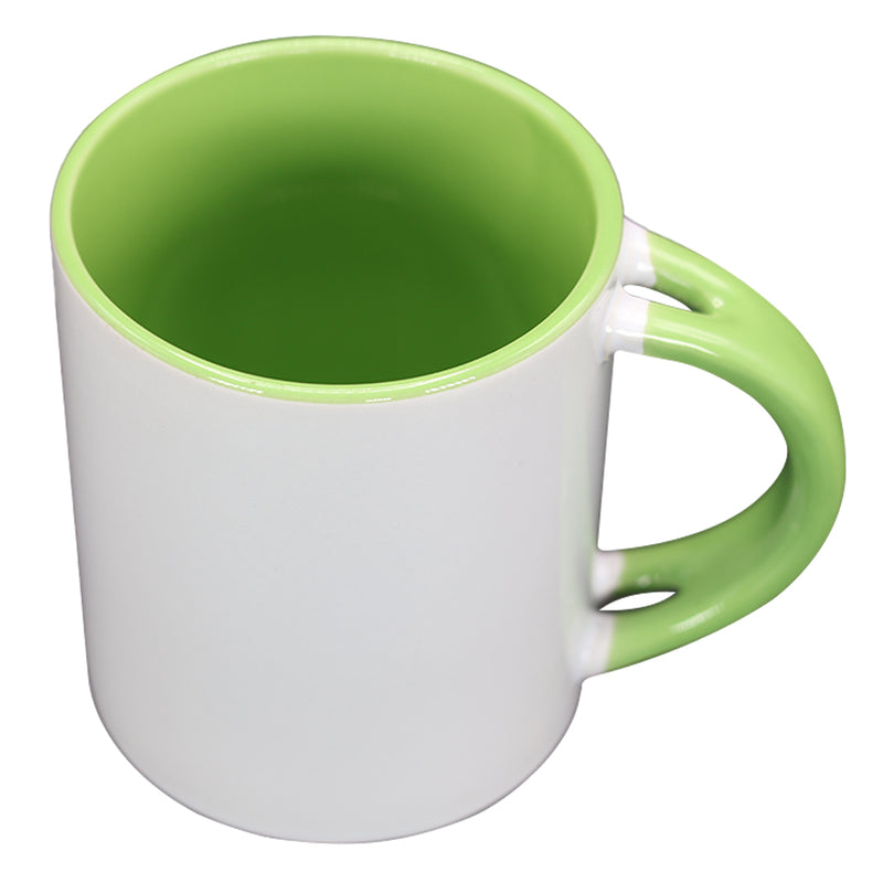 TAZA BLANCA CON VERDE