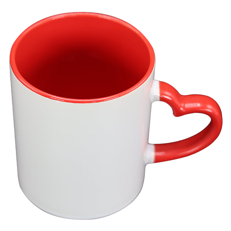 TAZA BLANCA CON ROJO DE CORAZÓN