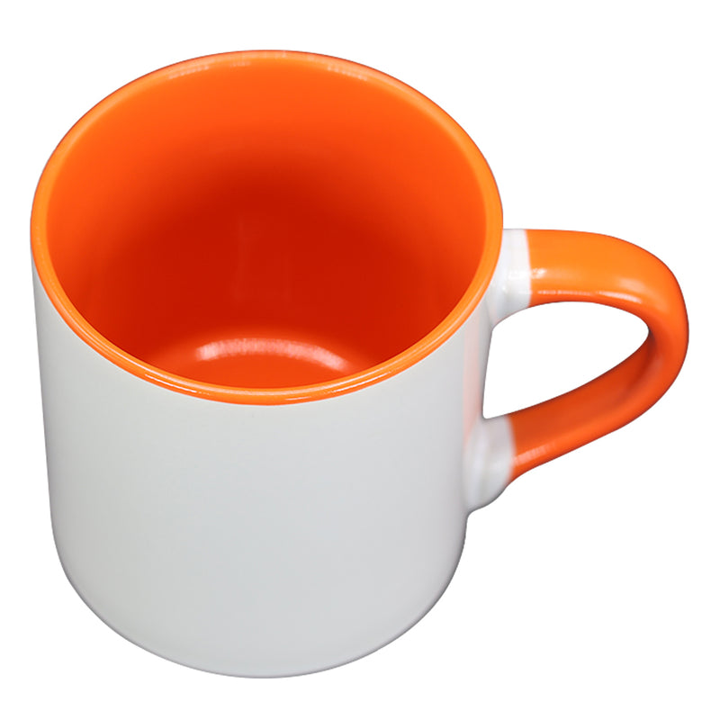 TAZA BLANCA CON NARANJA