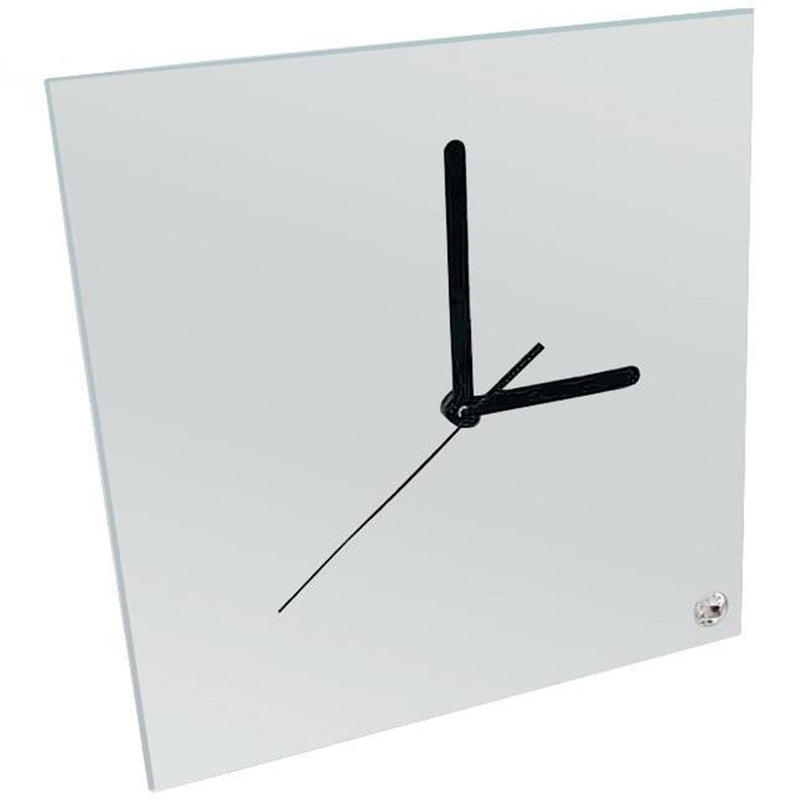 RELOJ DE CRISTAL CUADRADO BLANCO