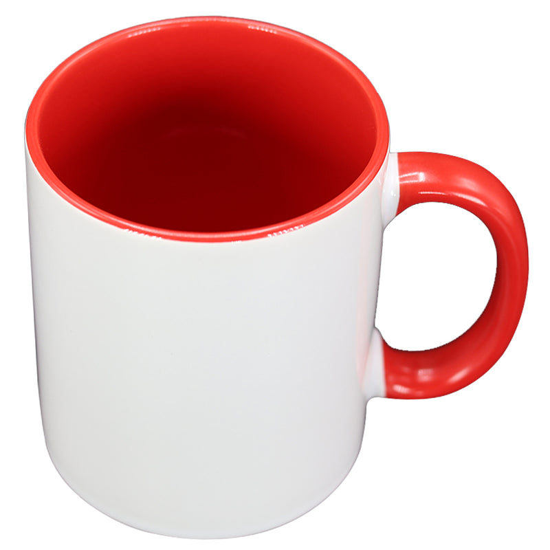 TAZA BLANCA CON ROJO