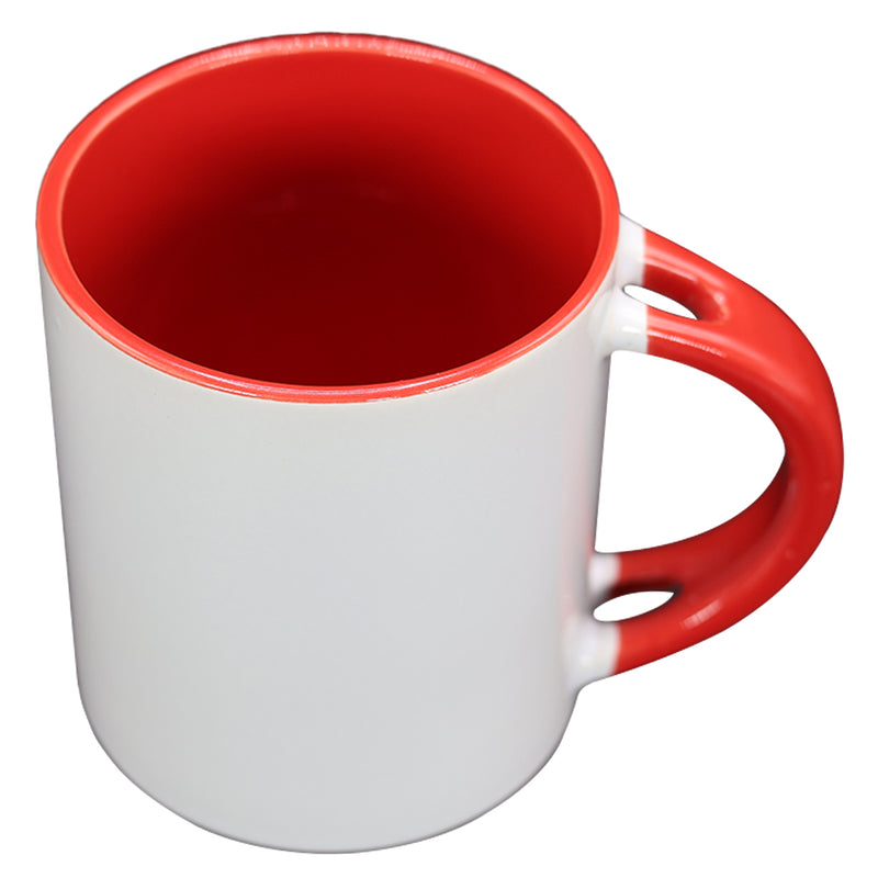 TAZA BLANCA CON ROJO