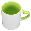 TAZA BLANCA CON VERDE DE CORAZÓN