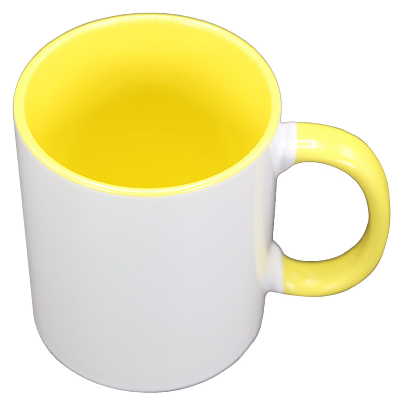 TAZA BLANCO CON AMARILLO