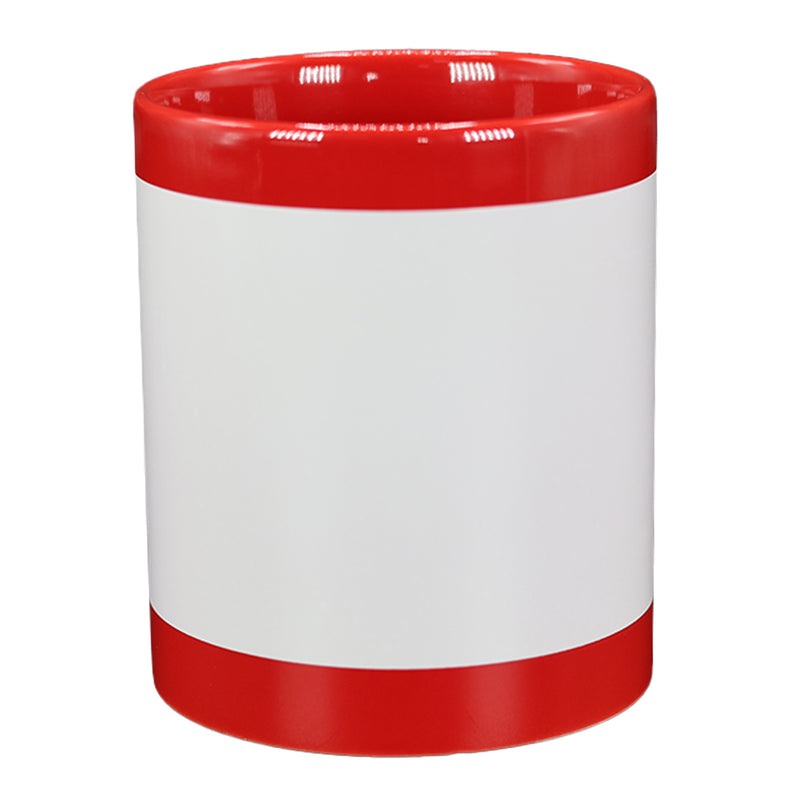 TAZA ROJO CON CUADRO BLANCO