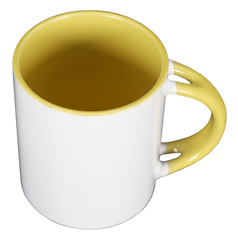 TAZA AMARILLO CON BLANCA