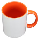 TAZA BLANCA CON NARANJA