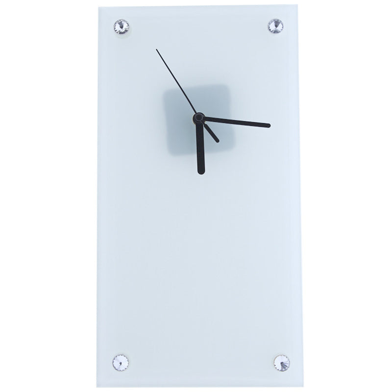 RELOJ DE CRISTAL RECTANGULAR BLANCO