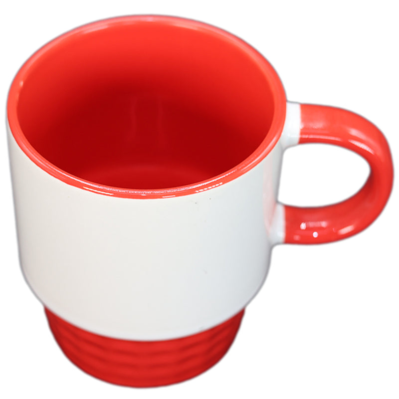 TAZA BLANCA CON ROJO TEXTURIZADO