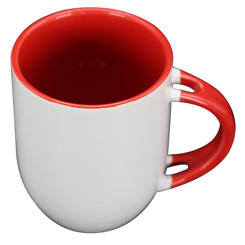 TAZA BLANCA CON ROJO