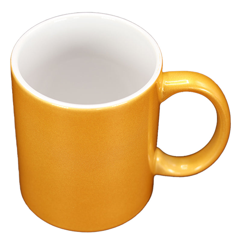 TAZA AMARILLO ESCARCHADO