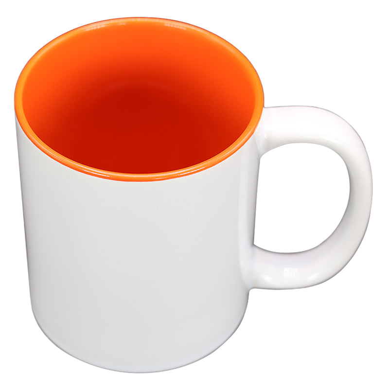 TAZA BLANCA CON NARANJA